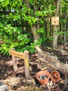 The wildlife garden dens and play zones at blue windmill nursery in Rugby